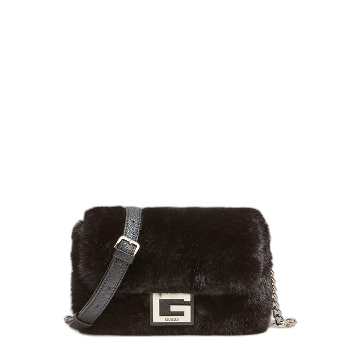 Actual product image Guess Gwen, Belt, Magnetic Clip, Textile Crossbody Bag, Black, 22 x 14 x 5