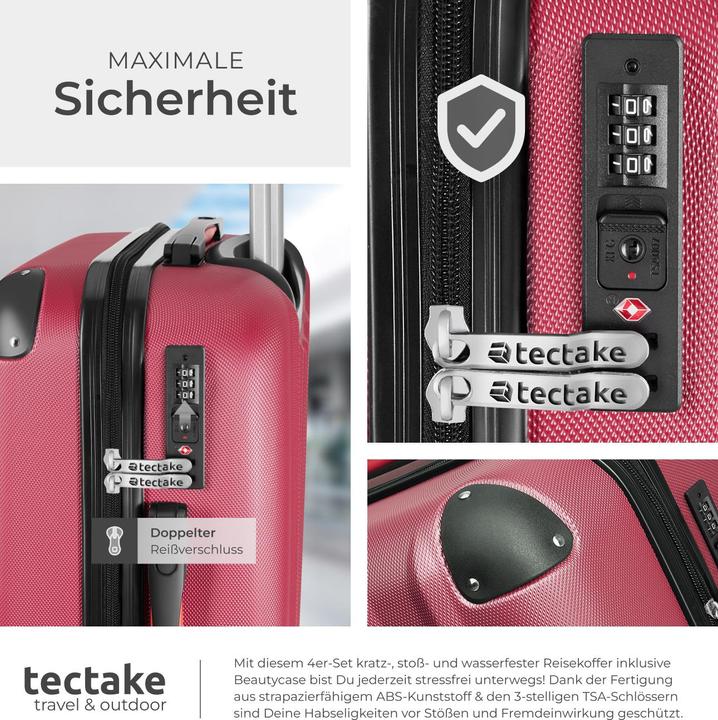 Image du produit tectake Valise à coque dure (90 l, Bagage à main (jusqu'à 50l), M (50 - 90l), L (90 - 115l))