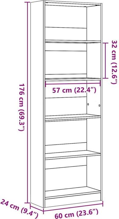 Produktbild VidaXL Claiborn (60 x 24 x 176 cm)