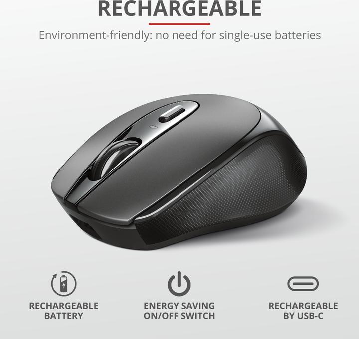 Actual product image Trust Mouse Zaya Rechargeable Black (Wireless)