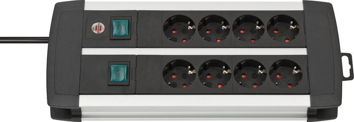 Actual product image Brennenstuhl Alu-line trailing socket 2x4 schuko 3m (8 x, CEE 7/3, 3 m)