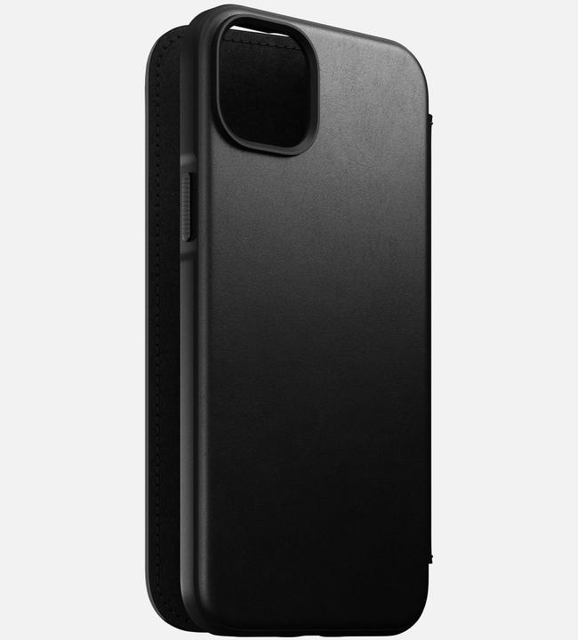 Actual product image Nomad Book Cover Modern Leather Folio iPhone 14 Plus Black (Apple iPhone 14 Plus)