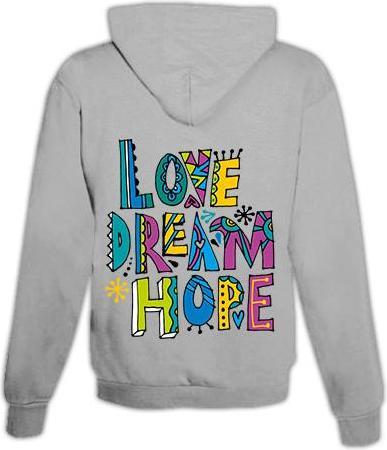 Immagine prodotto Schwesternuhr Felpa con cappuccio Amore, Sogno, Speranza Unisex (XXL)