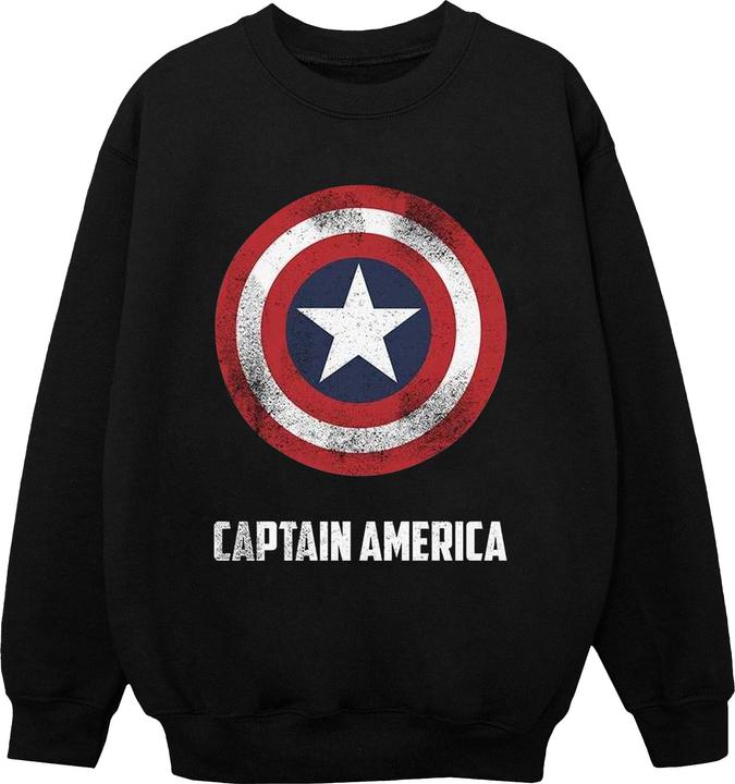 Captain America Shield Text Sweatshirt Mädchen (128)