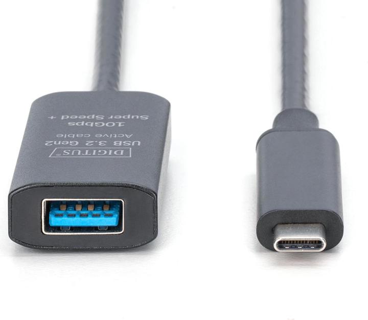 Produktbild Digitus Aktives USB 3.2 Gen2 10G Verlängerungskabel, USB-C - USB-A, 5m (5 m, USB 3.2 Gen 2)