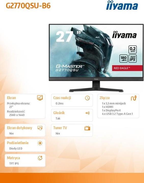 Actual product image iiyama 27" QHD Fast IPS 165Hz (2560 x 1440 pixels, 27")