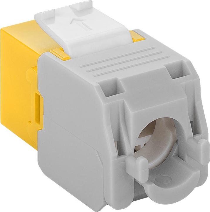 Produktbild Goobay CAT 6a KeyStone RJ45 Jack,ungeschirmt, 500MHz, Gelb-Weiss (Keystone Modul)