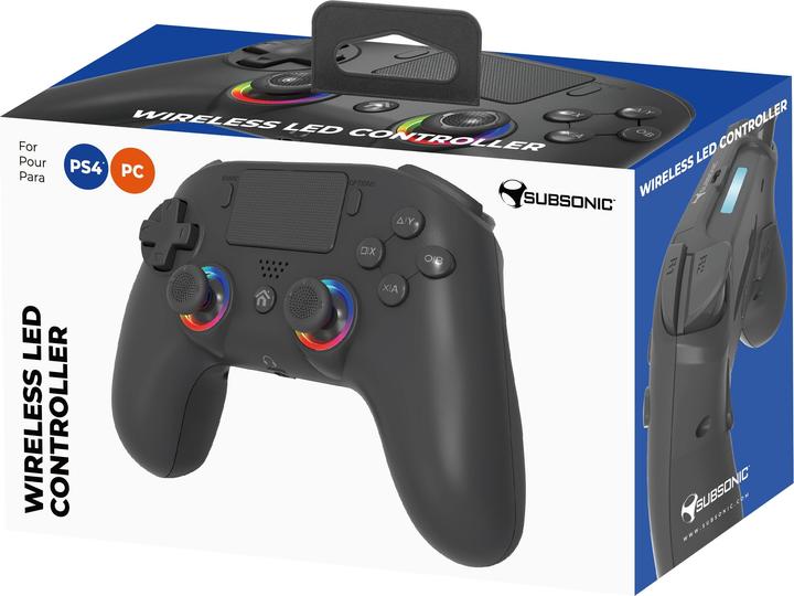 Actual product image Subsonic Wireless Led Controller Black for PS4/PC (PC, PS4)
