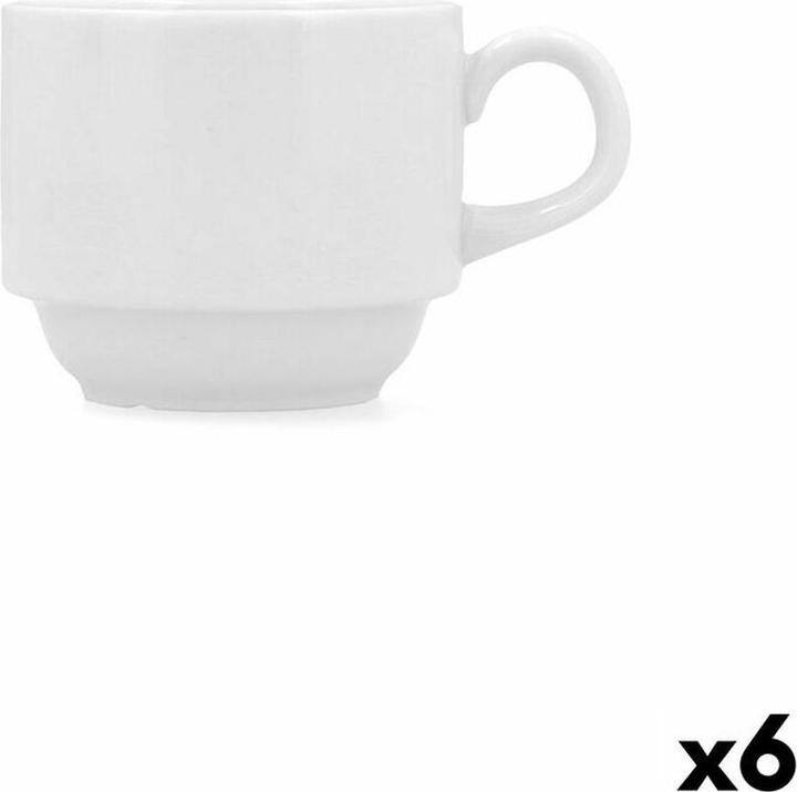 Produktbild Bidasoa Kop Glacial Kaffee aus Keramik Weiss 180 ml (6 Stück) (180 ml, 6 x)