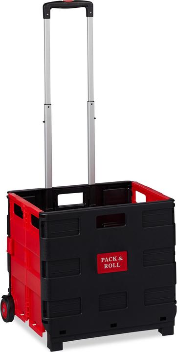 Actual product image Relaxdays Folding Shopping Trolley, Telescopic Handle
