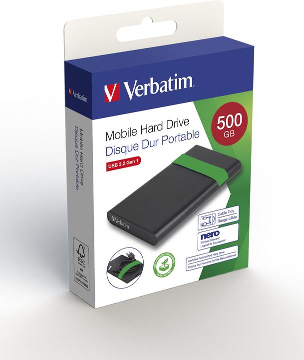 Productafbeelding Verbatim Schijf Dur 500Go 2,5 " Gereviseerd (0.51 TB)