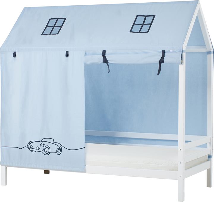 Produktbild Hoppekids BUNDLE BASIC Hausbett 90x200 cm mit CARS Vorhang und ECO Dream-Matratze (90 x 200 cm)