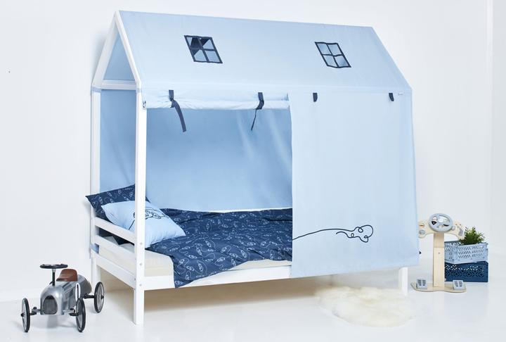 Produktbild Hoppekids BUNDLE BASIC Hausbett 90x200 cm mit CARS Vorhang und ECO Dream-Matratze (90 x 200 cm)