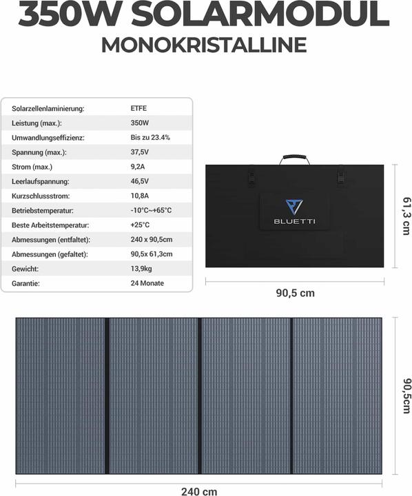 Valeurs nutritives et ingrédients Bluetti PV350 (350 W, 13.90 kg)