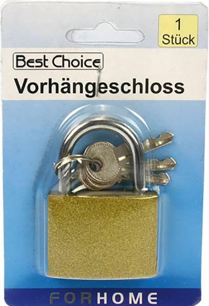 Produktbild Magni Vorhängeschloss 5cm aus Messing + 3 Schlüssel