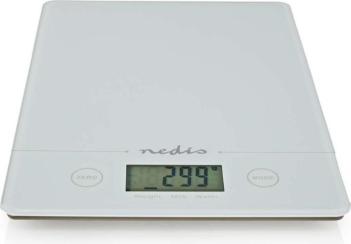 Produktbild Nedis Küchenwaagen | Digital | Glas / Kunststoff | CR 2032 Batterie | Weiss