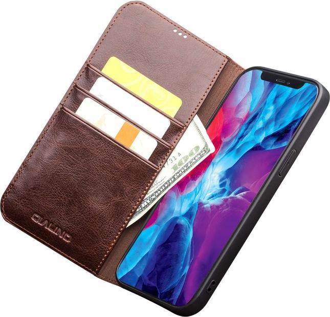 Actual product image QiAlino Genuine leather book cover sleeve (Apple iPhone 13 Pro Max)