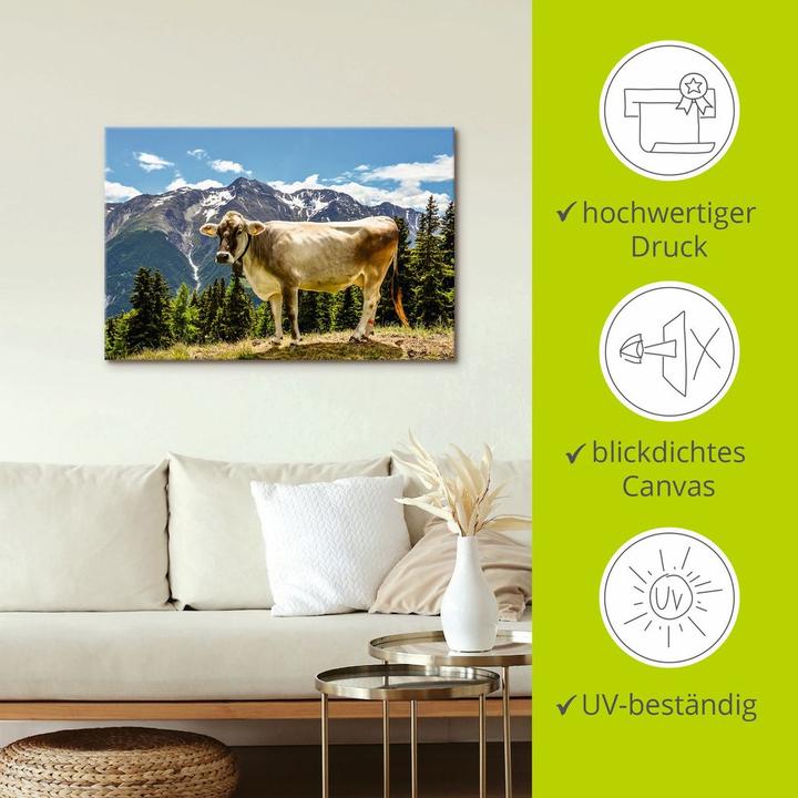Image du produit Artland Vache de montagne dans les Alpes en été T1NN (120 x 80 cm)