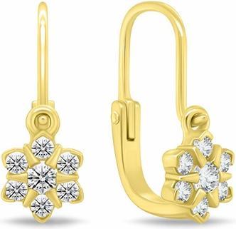 Brilio Silver - Dazzling Girl's Gold Plated Earrings EA188Y