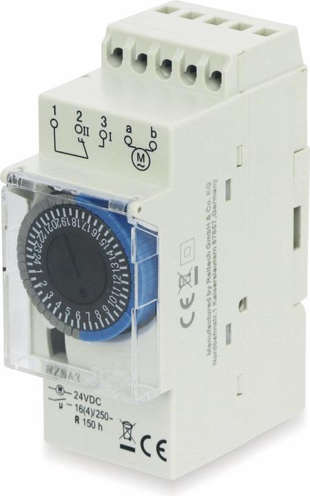 Produktbild Reltech Zeitschaltuhr RZSA3, 24 V-, DIN-Schiene, Analog