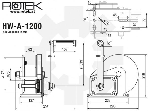 Produktbild Rotek - Seilwinde HW-A-0800-10-5mm