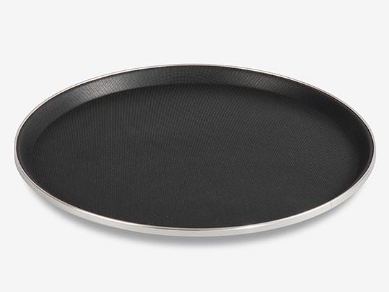 Actual product image APS Tray non-slip black with stainless steel ring 405x220 mm Ø
