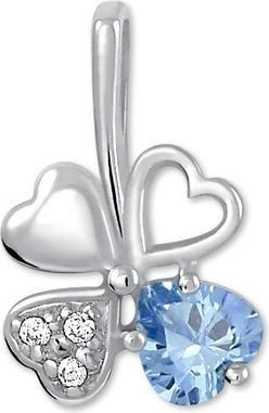 Brilio Silver Silver Four Leaf Pendant - Light Blue