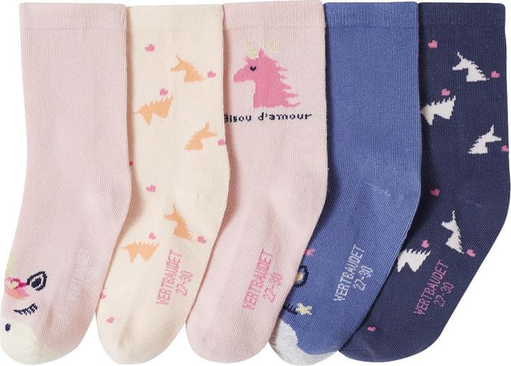 Vertbaudet 5er-Pack Mädchen Socken mit Einhorn