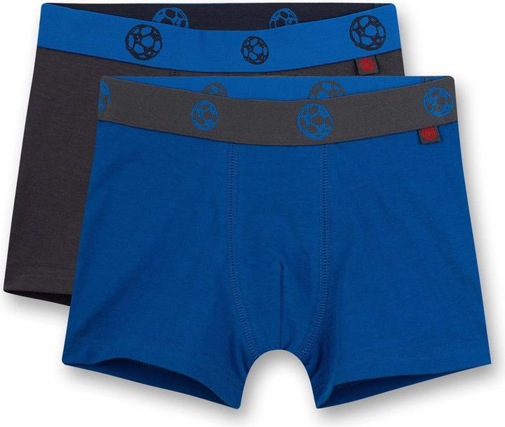 Produktbild Sanetta Jungen Hipshorts (Doppelpack) Blau und Dunkel Fussball (92, 2er Pack)