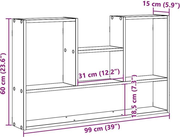 Actual product image VidaXL Wall shelf (99 x 15 x 60 cm)
