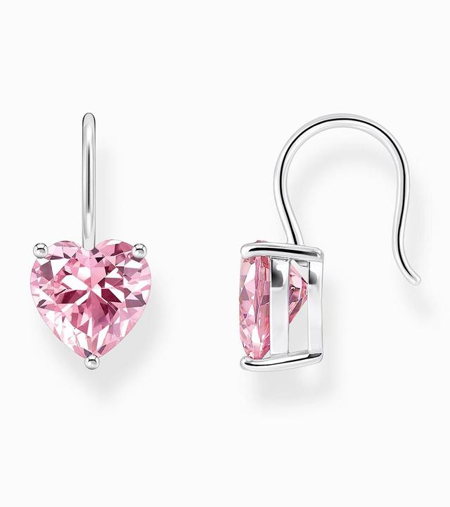 Actual product image Thomas Sabo Earrings with pink zirconia heart silver (925 silver)