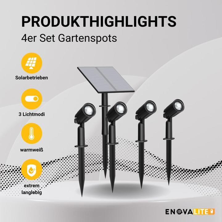 Immagine prodotto Enovalite Solar LED-Gartenstrahler (90 lm, IP65)