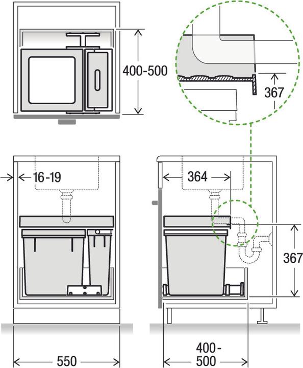 Produktbild Müllex Abfall-Einsatzsystem X-LINE X55 M7 Premium (35 l)