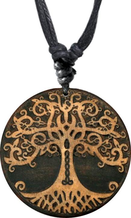 Immagine prodotto Star Piercing Collana nera con ciondolo rotondo dell'albero della vita in legno di Narra (senza ottone, Organico)