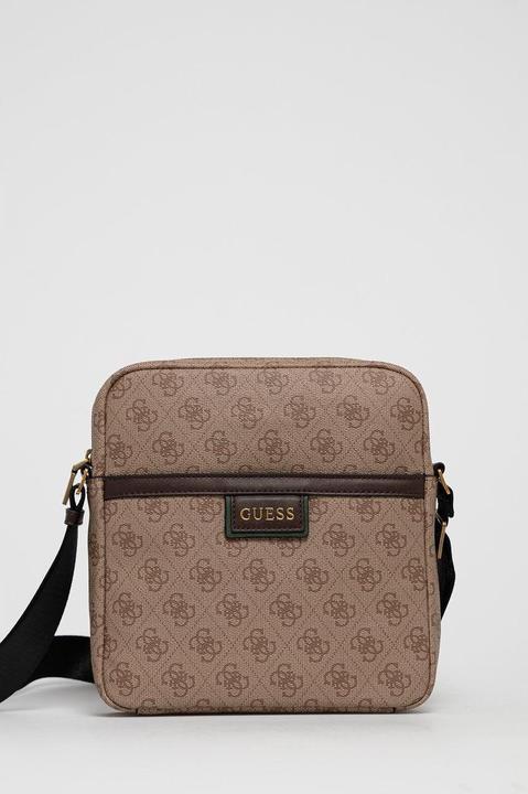 Actual product image Guess Vezzola, Document Holder, Textile Crossbody Bag, Brown, For Women