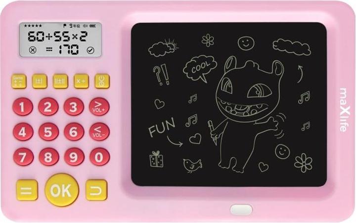 Actual product image Maxlife kids writing board with calculator MXWB-01 pink