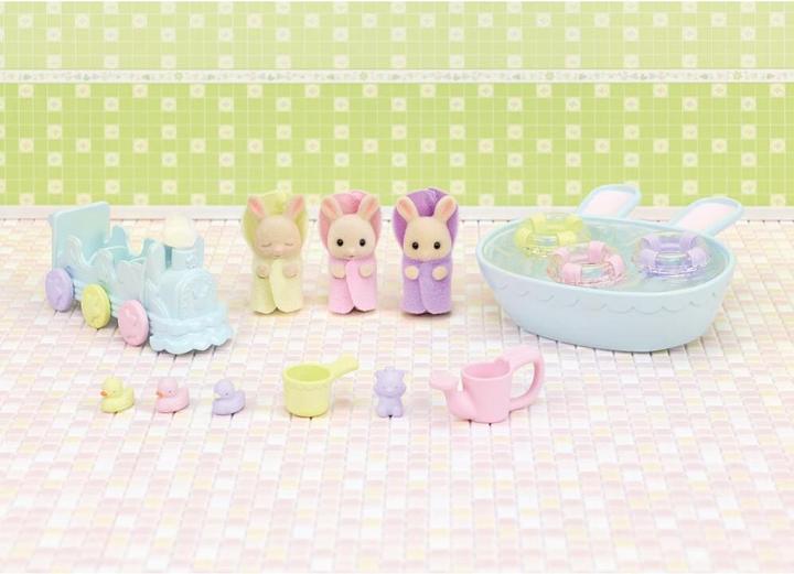 Actual product image Epoch Les triplés Lapin Crème et accessoires de bain