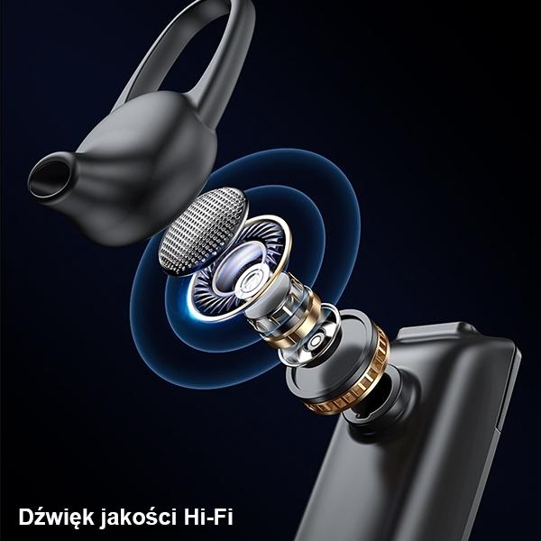 Actual product image Usams Sluchawka Bluetooth 5.0 BT2 czarnyblack BHUBT201 USAMS-BT2 (Wireless, USB-C)