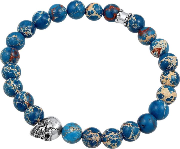 Actual product image Kuzzoi Gemstone bracelet, skull (19 cm, Plastic, Agate, 925 sterling silver)