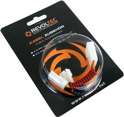 Actual product image Aquatuning Revoltec 3-pin to 4-pin voltage adapter