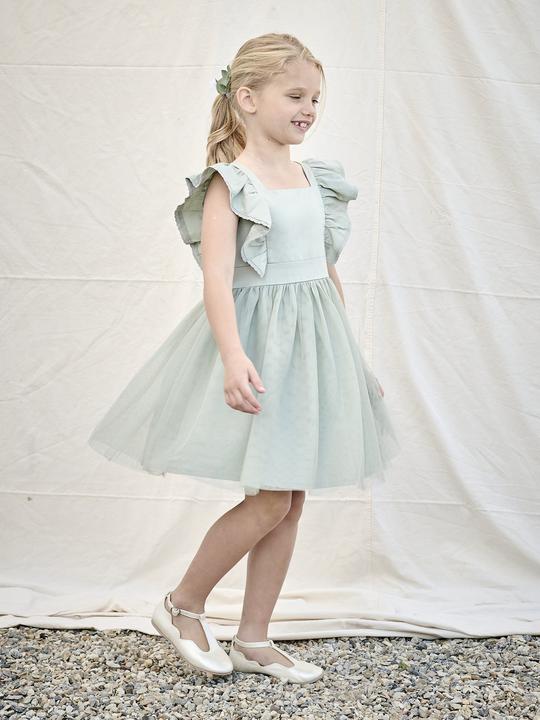 Produktbild Vertbaudet Festliches Mädchen Volantkleid, Musselin & Tüll (146, 152)