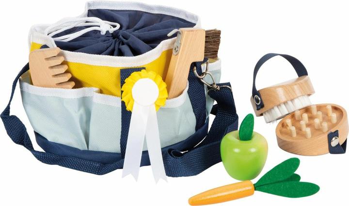 small foot Set per la cura del cavallo giocattolo con borsa