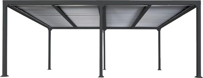 Produktbild Mendler Alu Pergola HWC-L41, Lamellen-Pavillon, stabiles 8cm-Metall-Gestell 3x6m - anthrazit (300 cm, 306 cm)