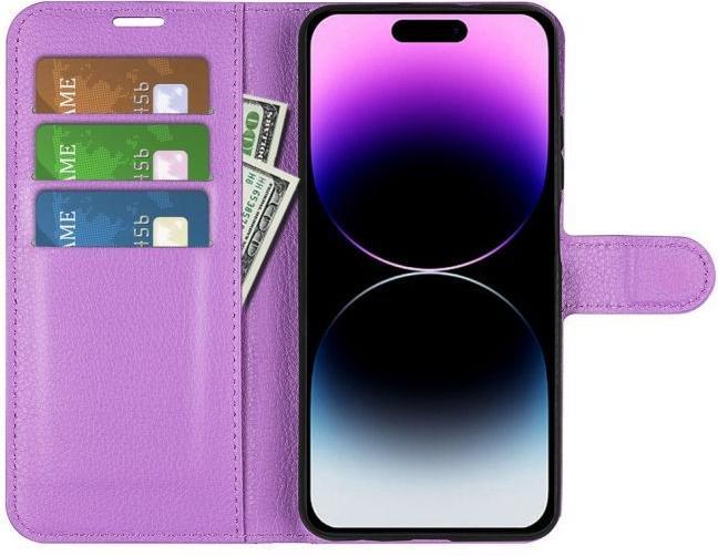 Produktbild MU Classic Litchi Leder Bookcover Series (Apple iPhone 15 Pro)