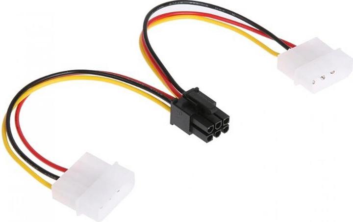 Produktbild PowerGuard 6-Pin Grafikkarten Stecker auf 2x 4-Pin Molex Power Adapter