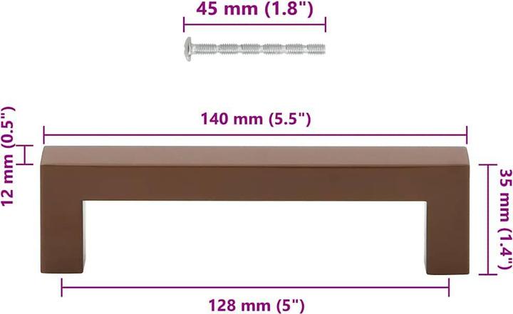Produktbild VidaXL Möbelgriffe 10 Stk. Bronzen 128 mm Edelstahl,Farbe