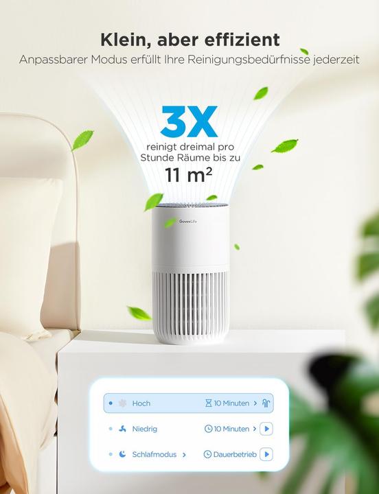 Immagine prodotto GoveeLife Mini-Luftreiniger H7127 mit HEPA Smart Filter & App-Steuerung (35 m²)