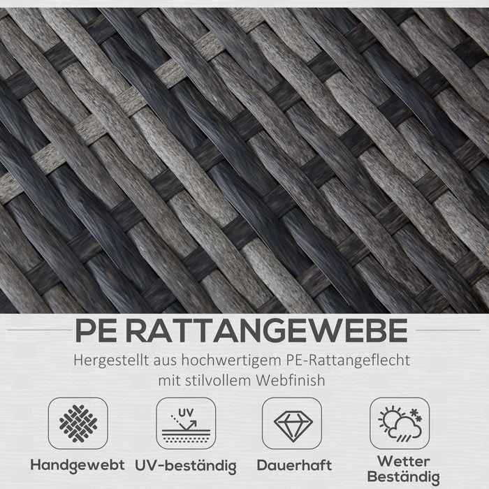 Produktbild Swisshandel24 Garten Lounge Set Rattan Lounge Set Sitzgruppe mit Sonnendach inkl. Kissen und Beistelltisch Metall