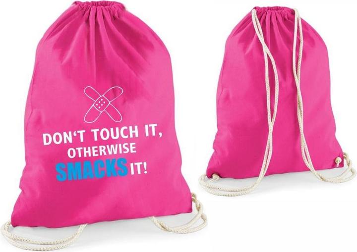 Actual product image 4you Design Statement carrier bag Don't touch is, otherwise smacks it! pink