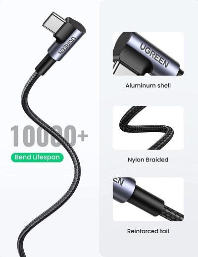 Productafbeelding Ugreen USB-C Haaks naar USB-A 2.0 A 3A Datakabel (2 m, USB 2.0, 18 W)